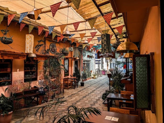 Artistic alleyways and cafés inside Champa Gali Saidulajab